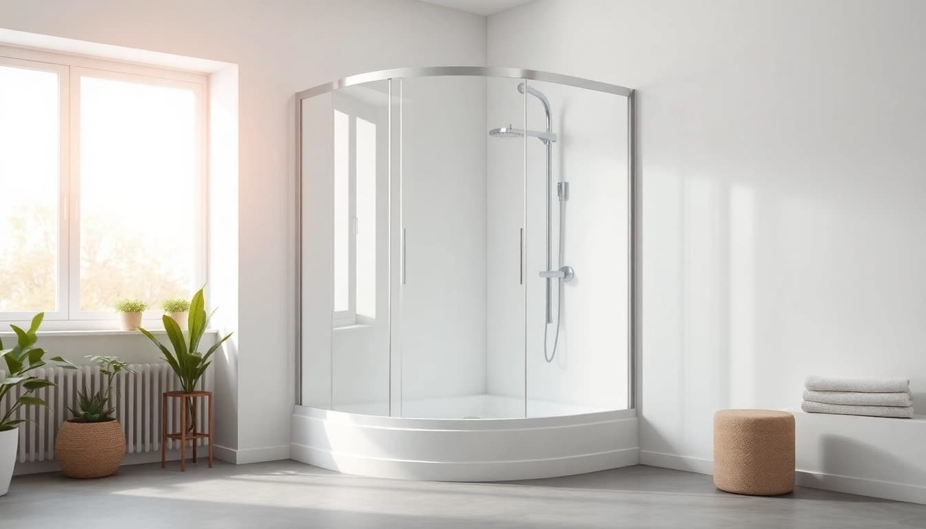 Duschkabine 90x90 in einem modernen Badezimmer mit eleganten Glasdetails