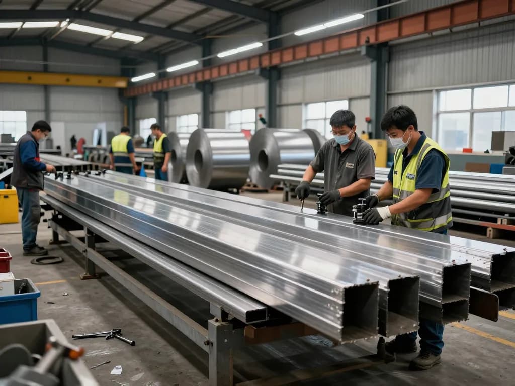 Sumwin stainless steel fabrication in an industrial warehouse with skilled workers and machinery