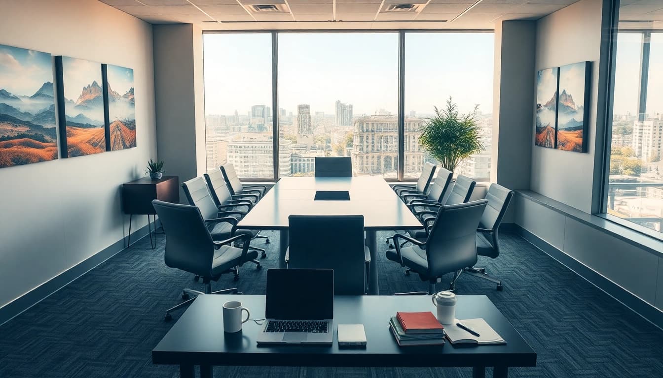 Professionelle Besprechung in einer Headhunter Agentur mit modernem Design und ansprechender Atmosphäre.
