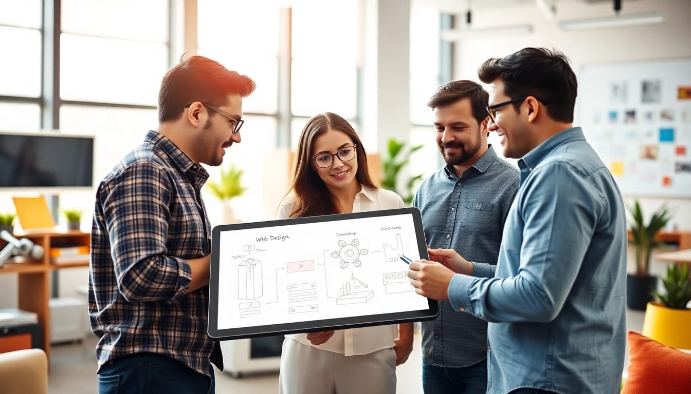 Webdesign Hannover: Professionelles Team bei der Arbeit in einem modernen Büro zur Webgestaltungen.