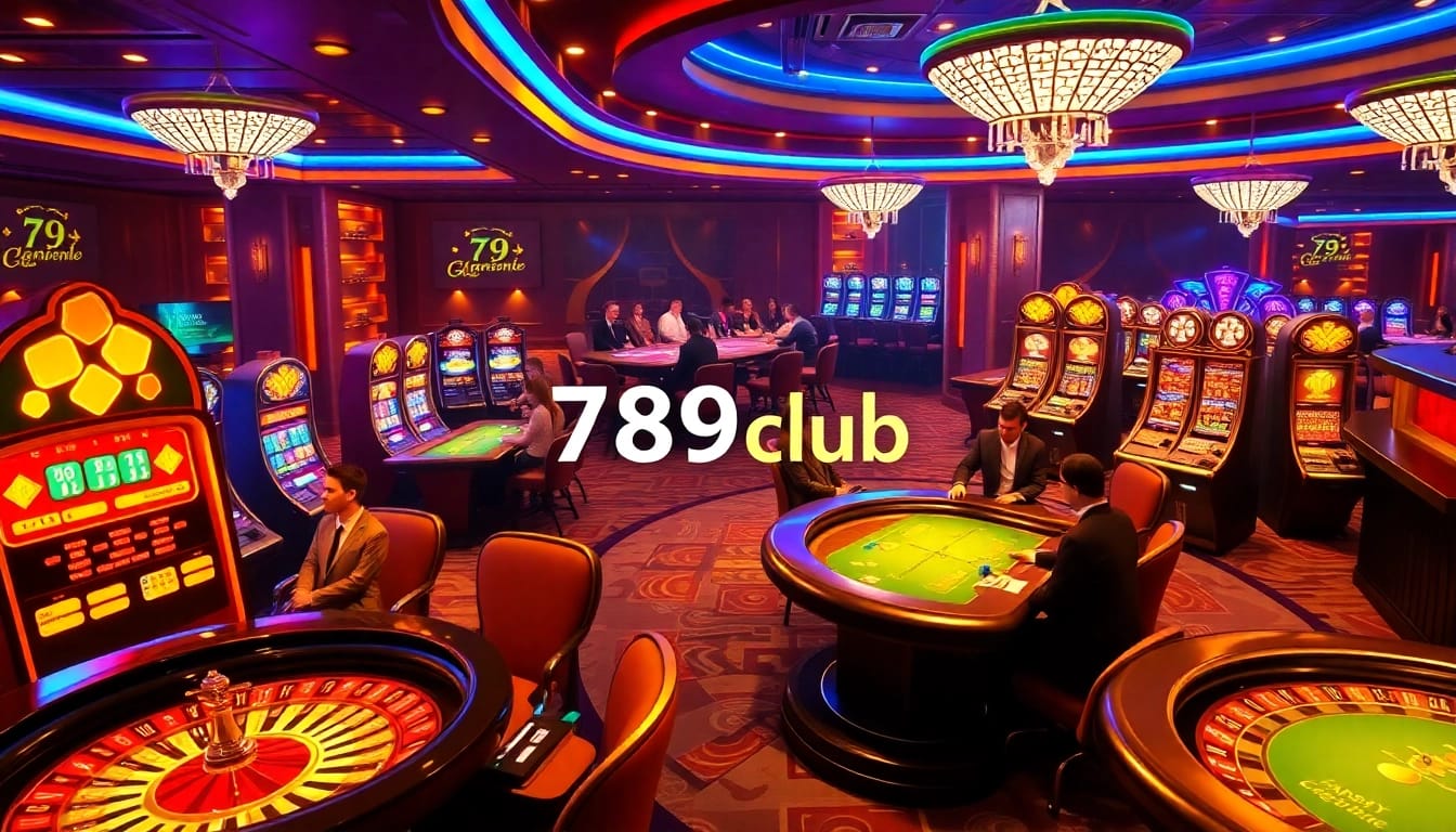 Exciting poker game scene at 789club, showcasing elegant tables and vibrant casino atmosphere.