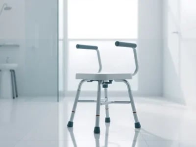 Ergonomischer Duschhocker mit Armlehnen für Senioren im Bad