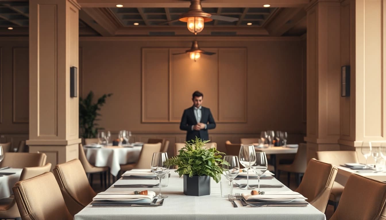 Headhunter Gastronomie im Gespräch mit erfahrenen Köchen in einem stilvollen Restaurantinterieur.