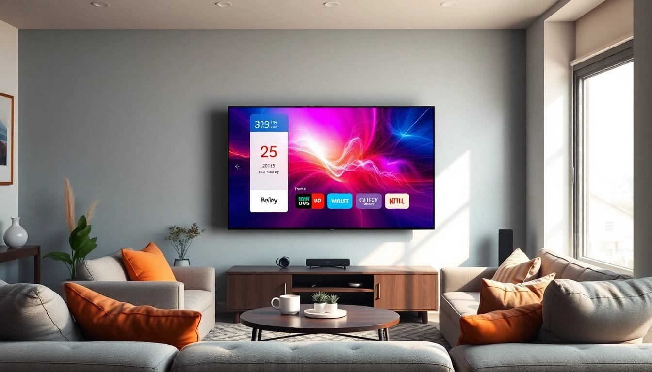 Erleben Sie iptv Deutschland in einer modernen Wohnzimmerumgebung mit hellem und einladendem Ambiente.