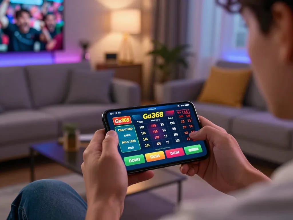 Engaging mobile betting experience on Nhà cái Ga368 app, showcasing vibrant gaming interface.