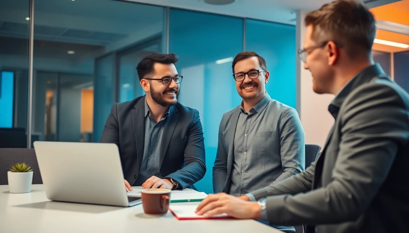 Headhunter IT interviewt qualifizierten IT-Spezialisten in modernem Büro.