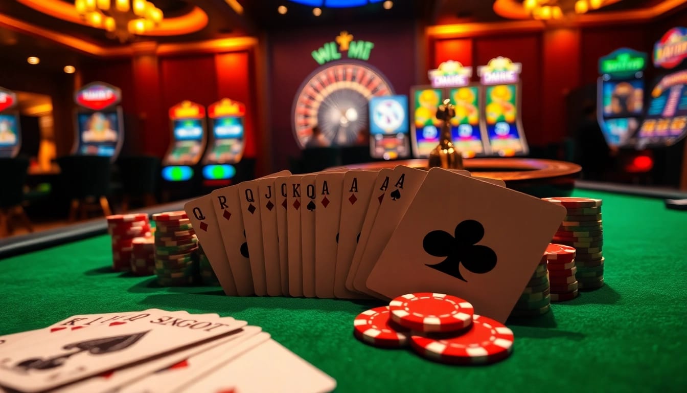 Experience excitement at https://m98.uno/ with a luxurious poker table, vibrant slot machines, and dazzling roulette wheel.