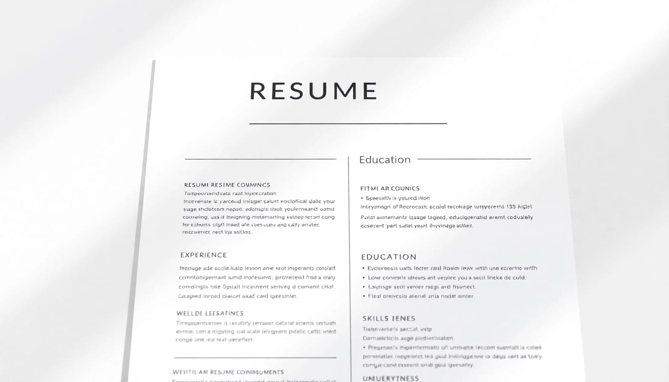 Erstellen Sie eine Lebenslauf Vorlage mit klaren Layout-Elementen und professionellem Design.