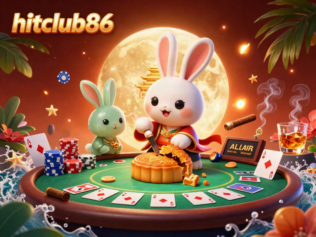 Experience hitclub86 with vibrant casino elements in a magical moonlit scene.