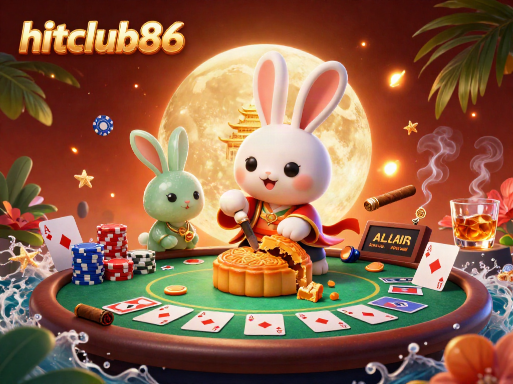 Experience hitclub86 with vibrant casino elements in a magical moonlit scene.