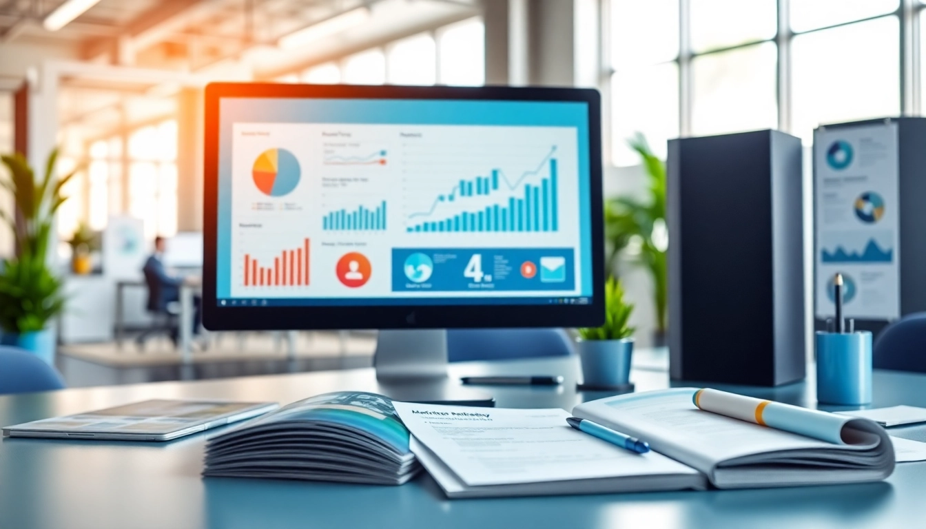 Optimieren Sie Ihre Online Marketing-Strategien in einem modernen und dynamischen Büro-Setup.