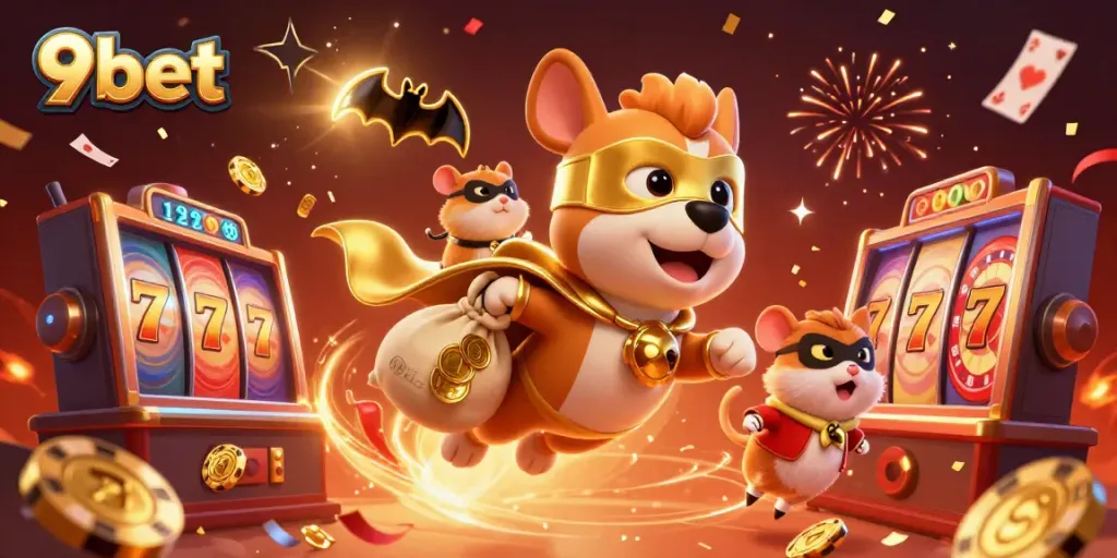 Watch the 9bet-themed superhero dog and sidekick making a splash at the casino!
