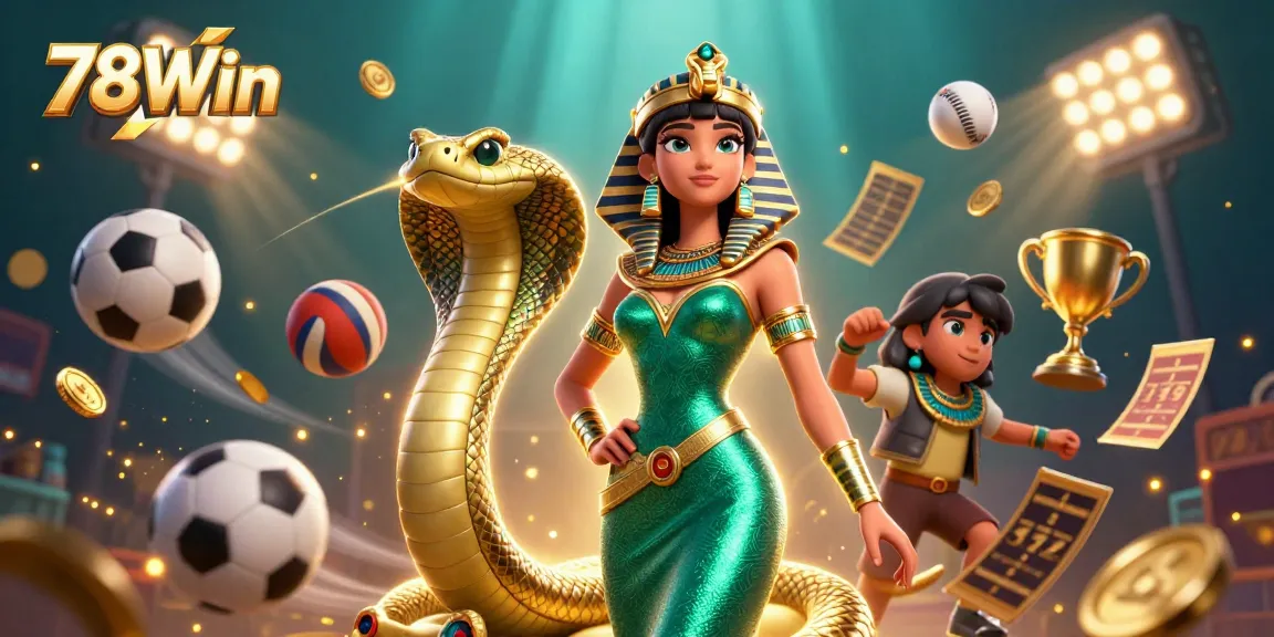 Join the thrilling action at 78Win with vibrant sports and casino elements in a captivating scene.