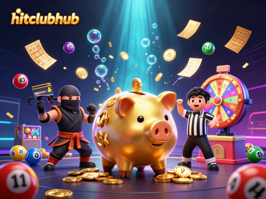 Experience the excitement of gaming with hitclubhub's dynamic casino scene featuring lively characters and vibrant gameplay elements.