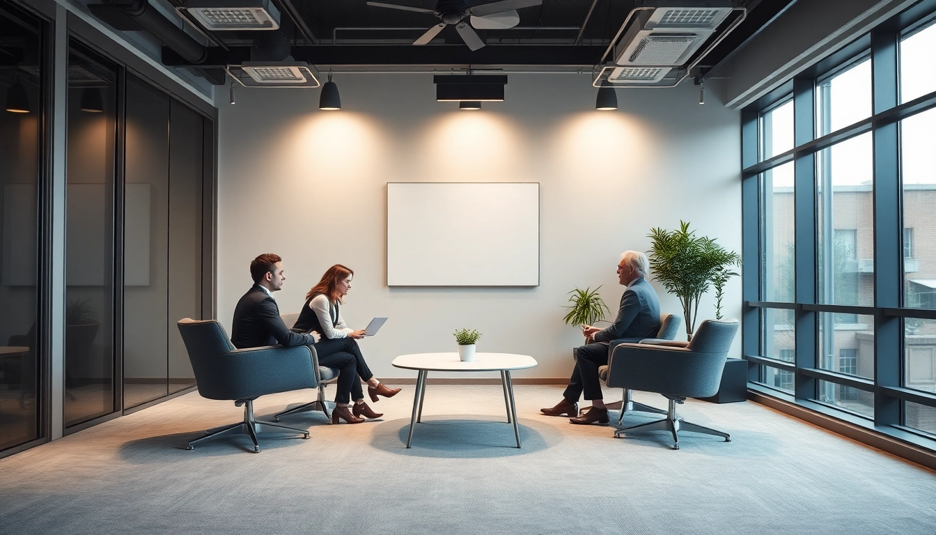 Executive Coaching für die Jobsuche: Motivierende Coaching-Session in modernem Büro mit ansprechendem Ambiente.