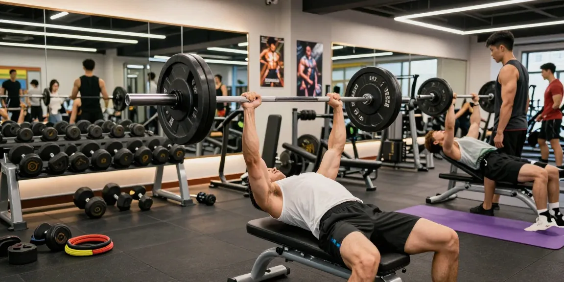 Fitness im Selliza Shop: Athlet trainiert im modernen Fitnessstudio mit Gewichten und motivierender Atmosphäre.