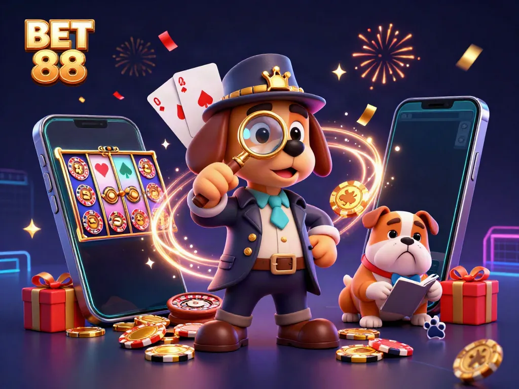 Uncover thrilling gaming moments with BET 88 in a vibrant 3D casino scenario featuring dice and jackpot!
