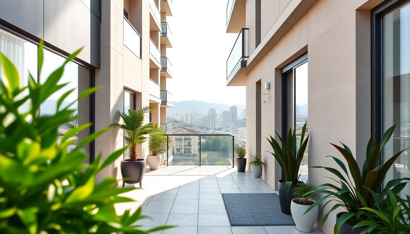 Die Kosten einer Wohnung in Batumi – modern apartment showcasing vibrant architecture and greenery.