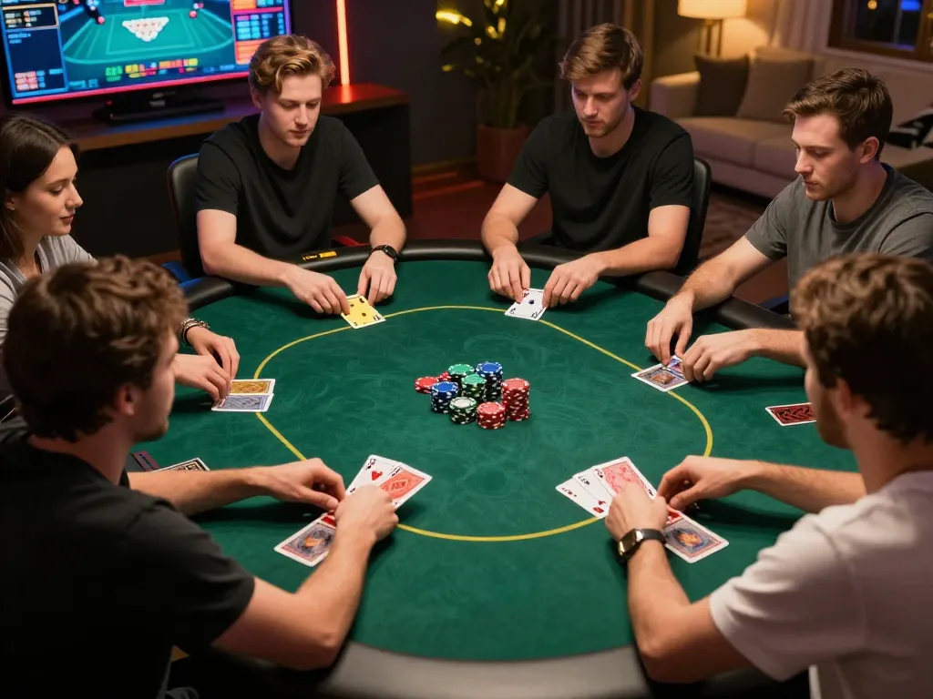 Experience dynamic gameplay at mm88 com with intense online poker sessions, highlighting strategic moments and player engagement.
