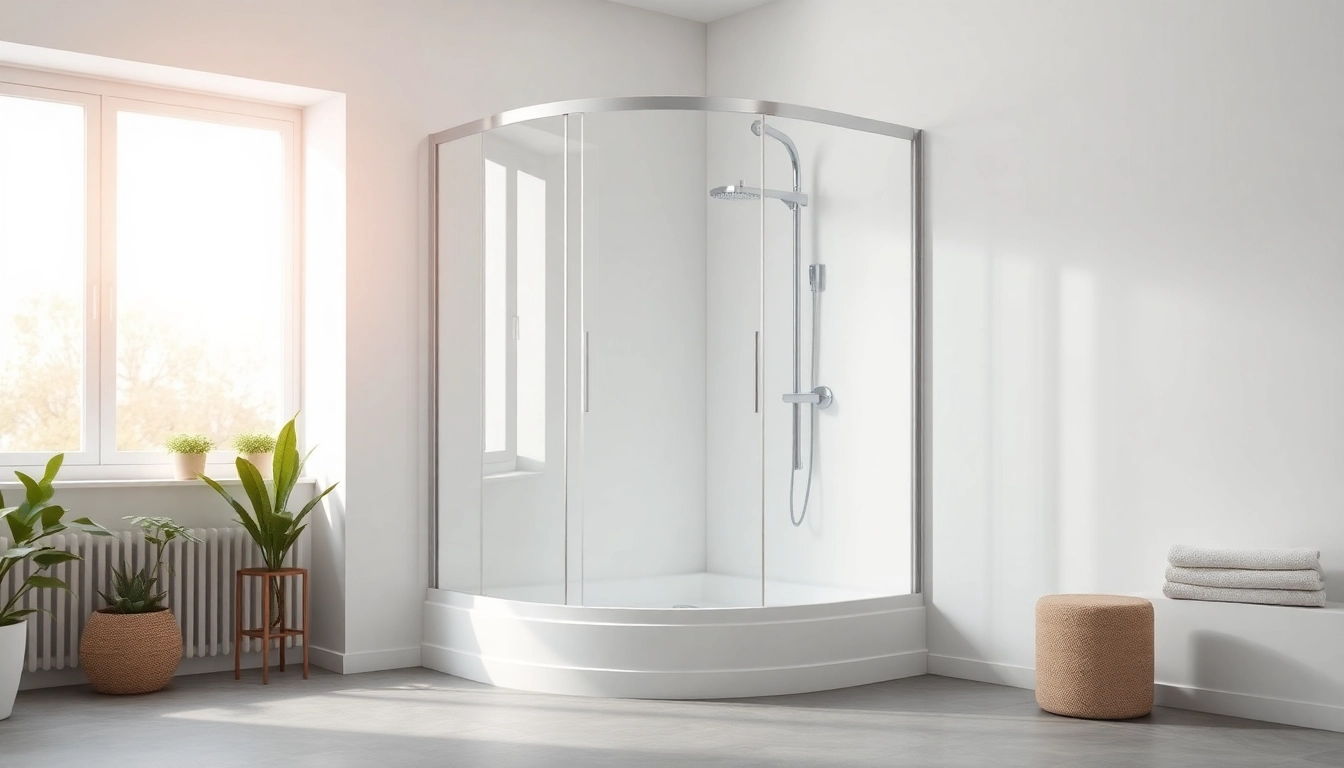 Duschkabine 90x90 in einem modernen Badezimmer mit eleganten Glasdetails