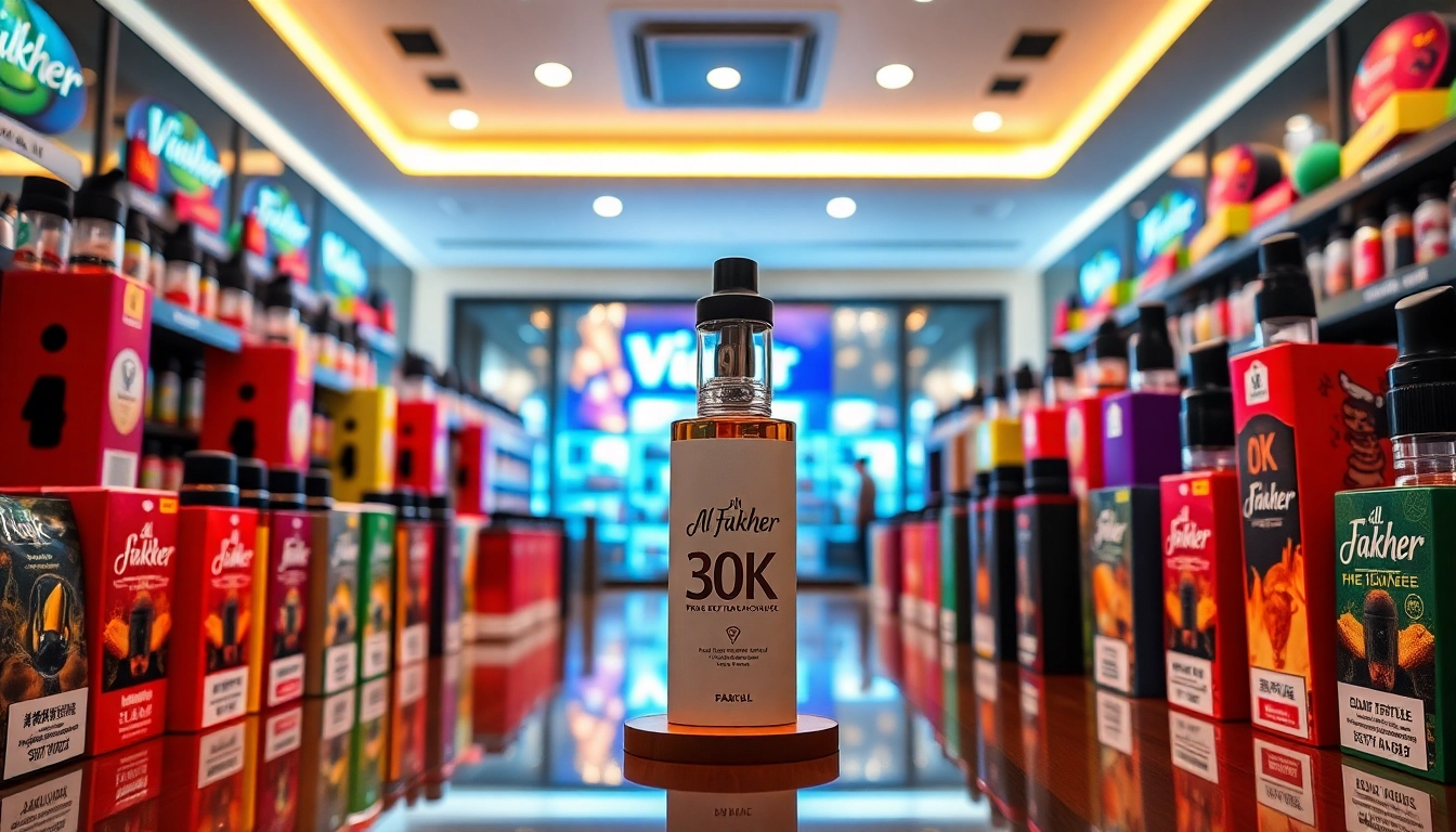 Vape Auswahl mit Al Fakher 30K und anderen einladenden Produkten präsentieren.