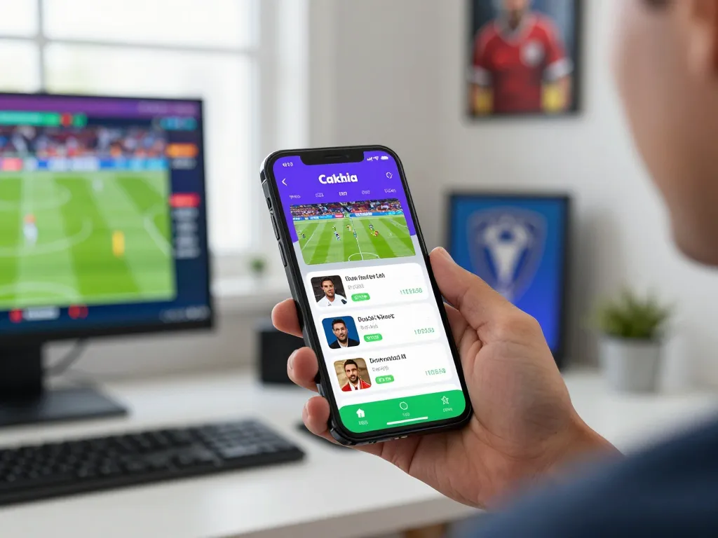 Betting on Cakhia app with live football odds displayed on smartphone screen
