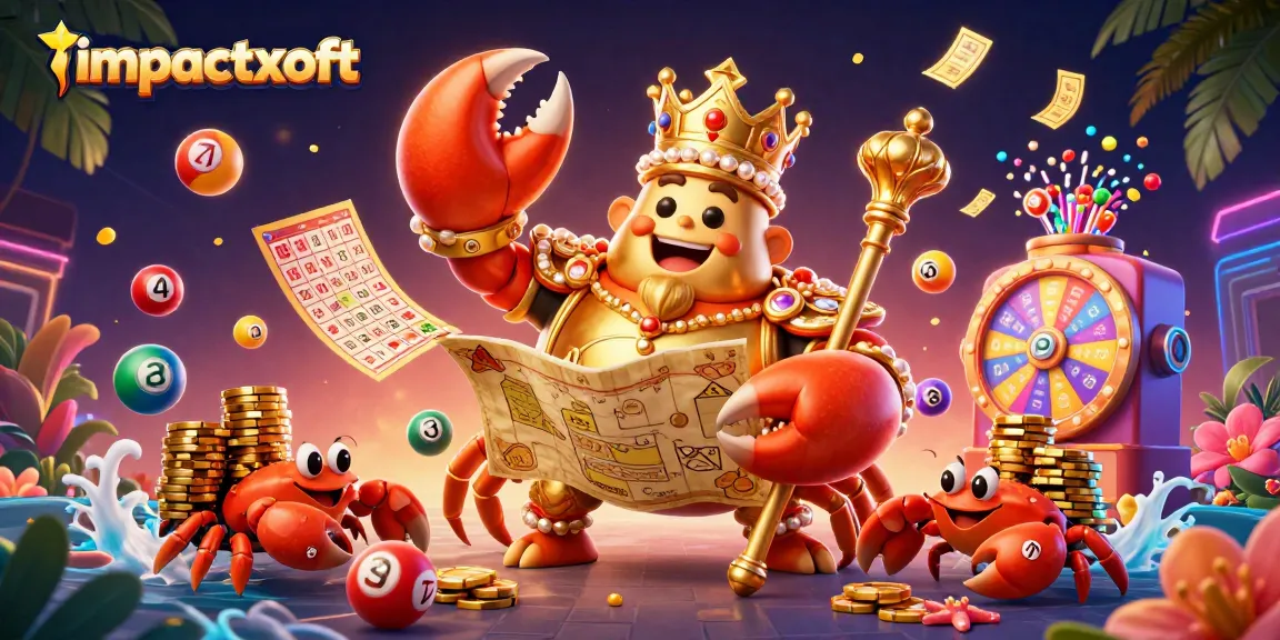 Engage with exciting impactxoft lottery games in vibrant 3D illustration showcasing dynamic elements.