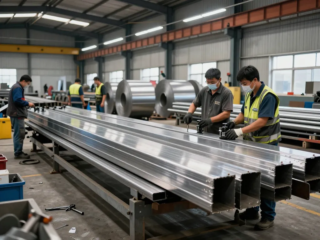 Sumwin stainless steel fabrication in an industrial warehouse with skilled workers and machinery