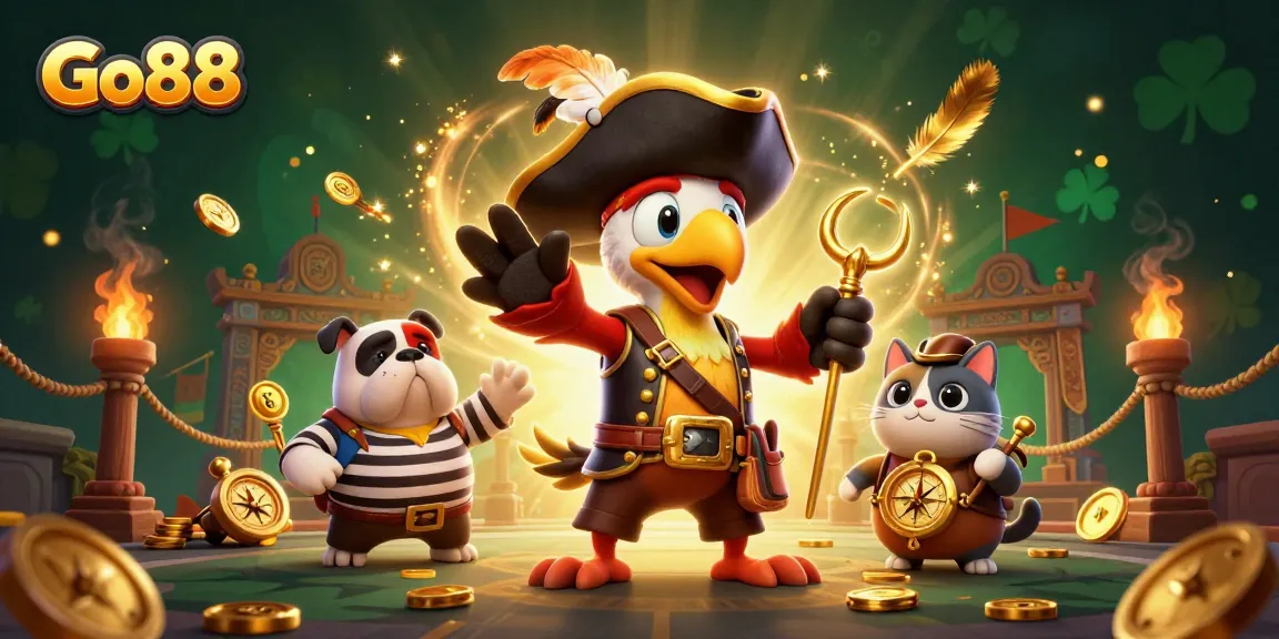Engage with Go88's exciting games and thrilling atmosphere in this vibrant 3D illustration.