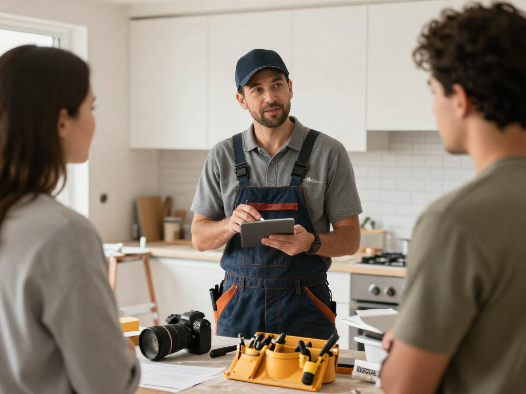 Professioneller Handwerker bei der Arbeit. Mehr erfahren über lokale Dienstleistungen und verwaltete Projekte.