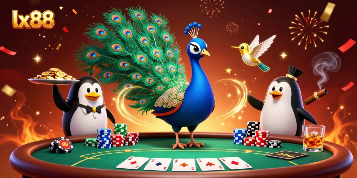 Experience thrilling games at lx88 with a vibrant scene illustrating poker action and excitement.