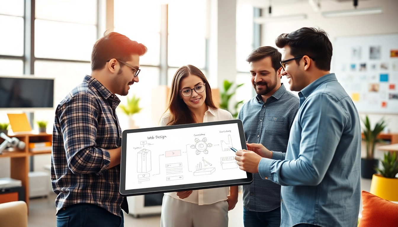 Webdesign Hannover: Professionelles Team bei der Arbeit in einem modernen Büro zur Webgestaltungen.