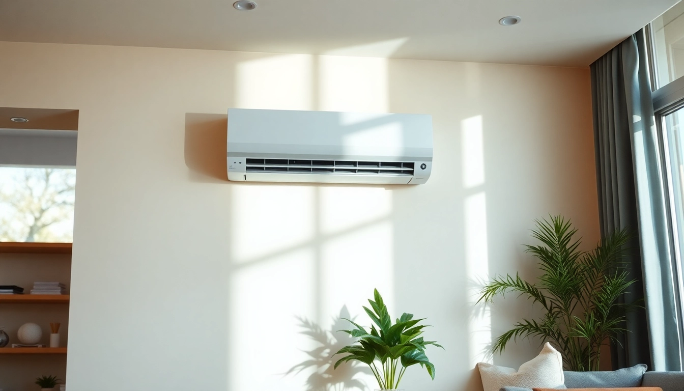 Klimaanlage kaufen: Discover a sleek, energy-efficient air conditioning unit enhancing a cozy room's comfort.