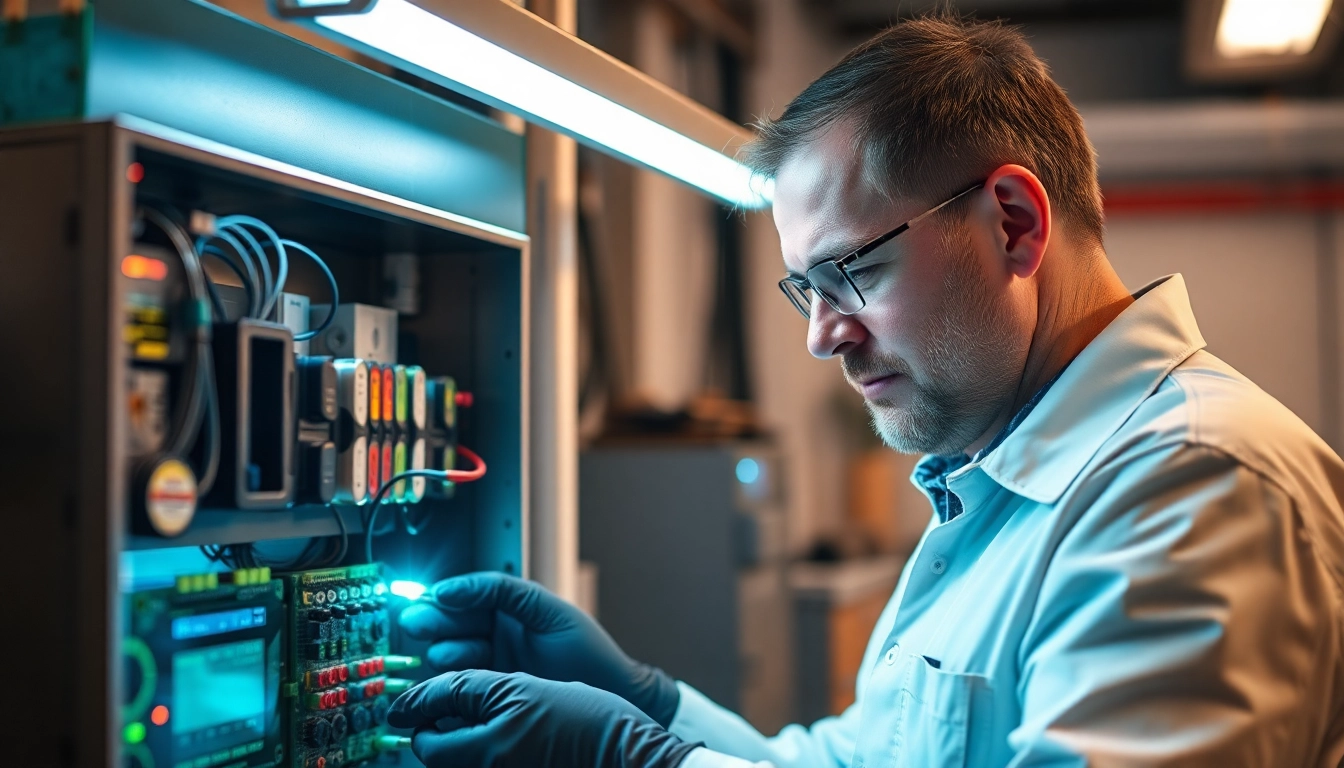 Techniker prüft elektrische Geräte nach DGUV V3 Prüfung zur Gewährleistung von Sicherheit und Funktionalität.