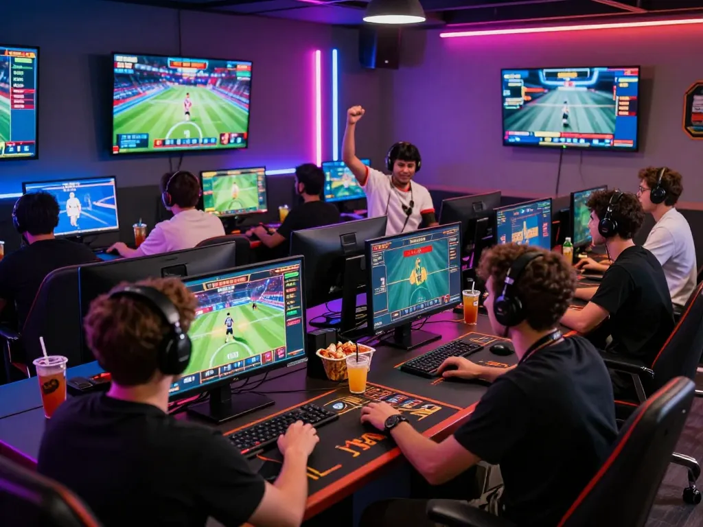 Gamers actively engaging in fb88 online betting with vibrant atmosphere and technology.