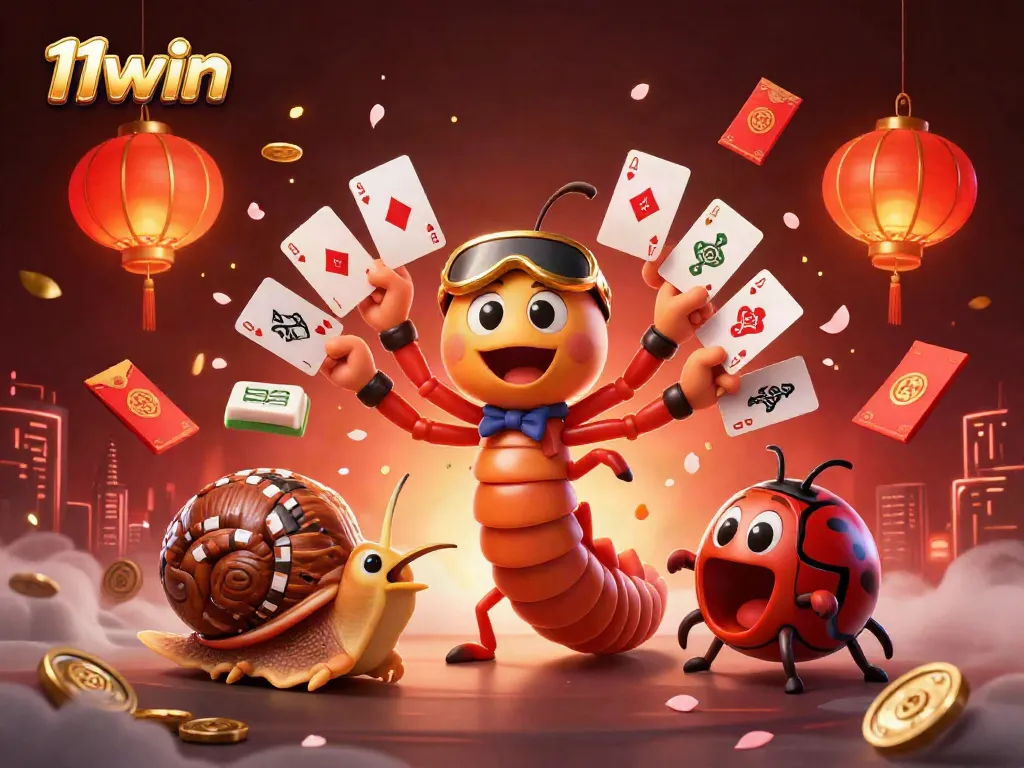 Experience the thrill of 11win as cartoon characters come to life in a vibrant casino scene.