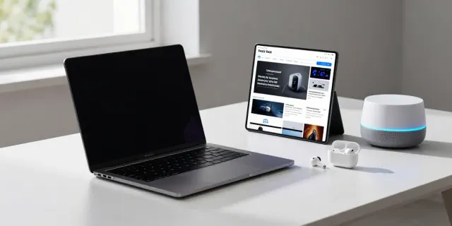 Aktuelle Gadget-Nachrichten in einem modernen, minimalistischen Arbeitsbereich mit neuester Technologie.