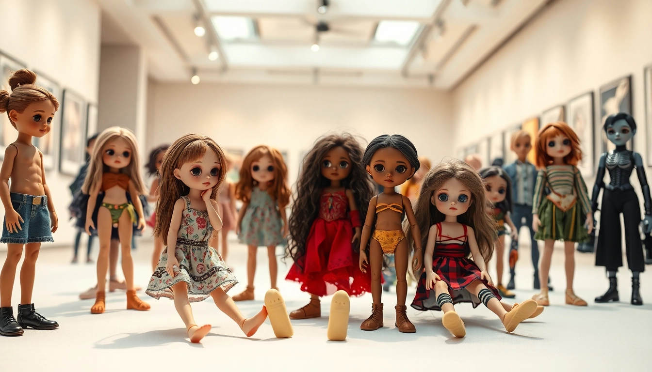 Gestalte die innovative Gutdolls in einer lebhaften Kunstausstellung