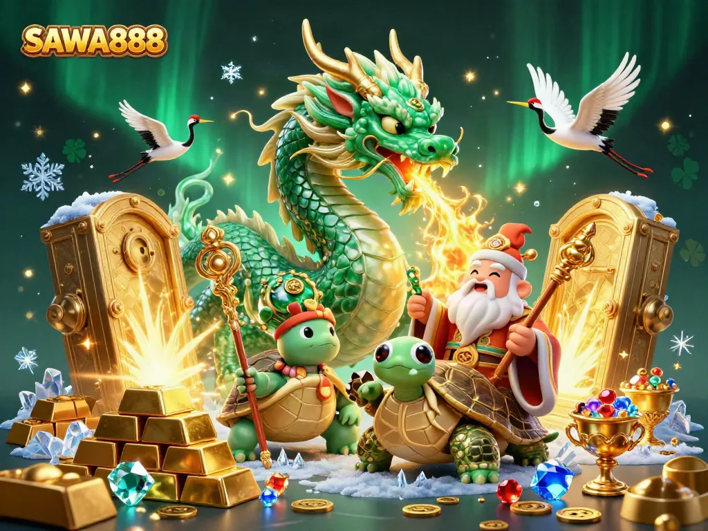 Experience thrilling gameplay at SAWA888, featuring dynamic casino elements and lucky symbols.