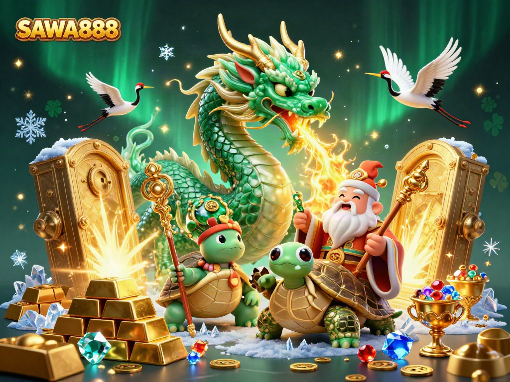 Experience thrilling gameplay at SAWA888, featuring dynamic casino elements and lucky symbols.