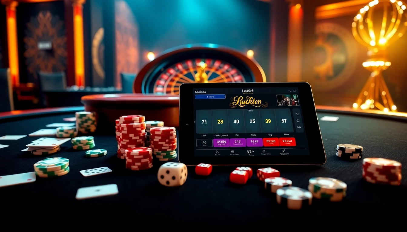Engage with Luck88 at an elegant casino table filled with exciting games and vibrant visuals.