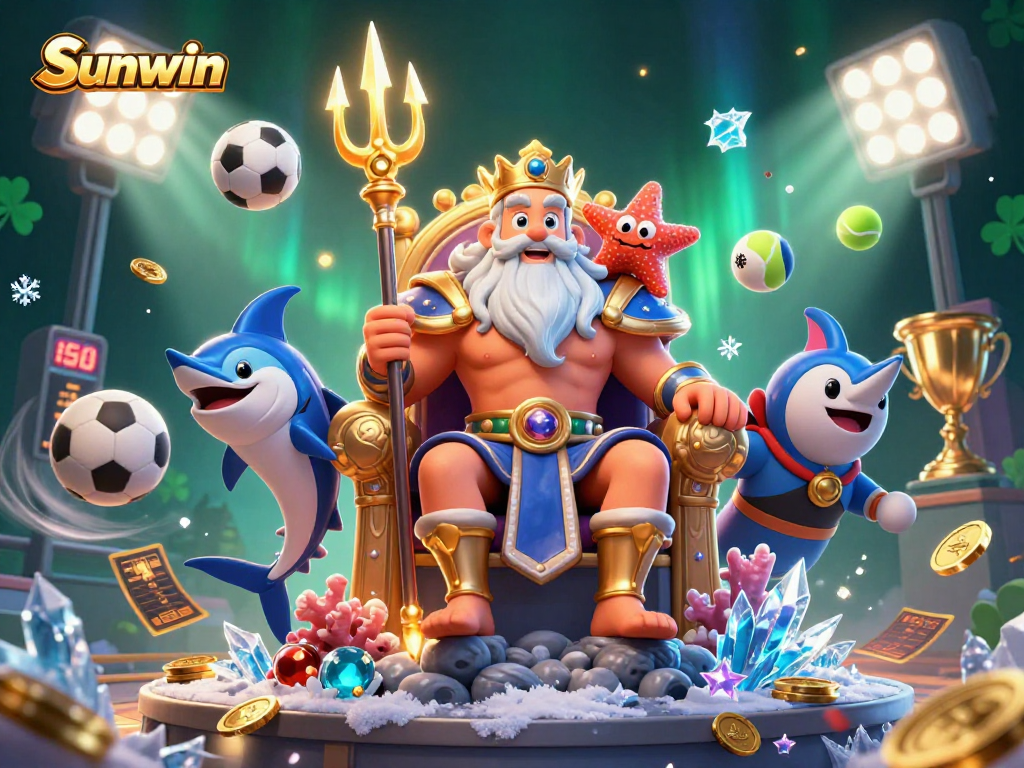 Sunwin invites players to experience an exciting underwater casino adventure with Neptune and sports elements.