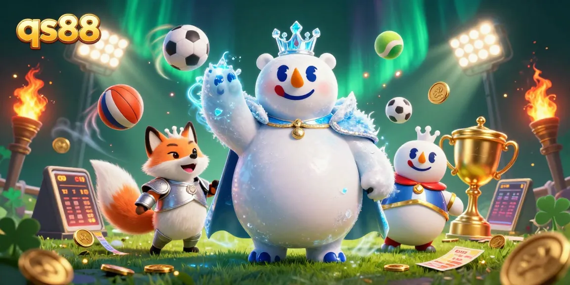 Engage with thrilling sports betting adventures at qs88 with a dynamic polar bear and snow fox!