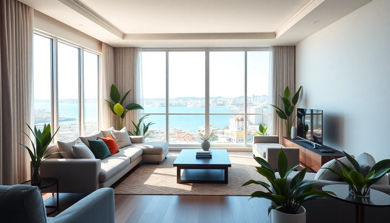 Die Kosten einer Wohnung in Batumi zeigt eine stilvolle Wohnung mit Meerblick und modernen Annehmlichkeiten.