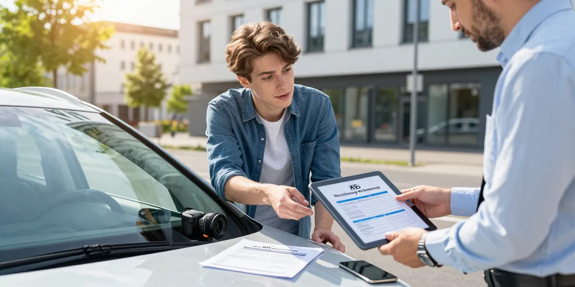 Kfz Versicherung in Dortmund: Junge Fahrerin berät sich mit Versicherungsexperte über den optimalen Versicherungsschutz.