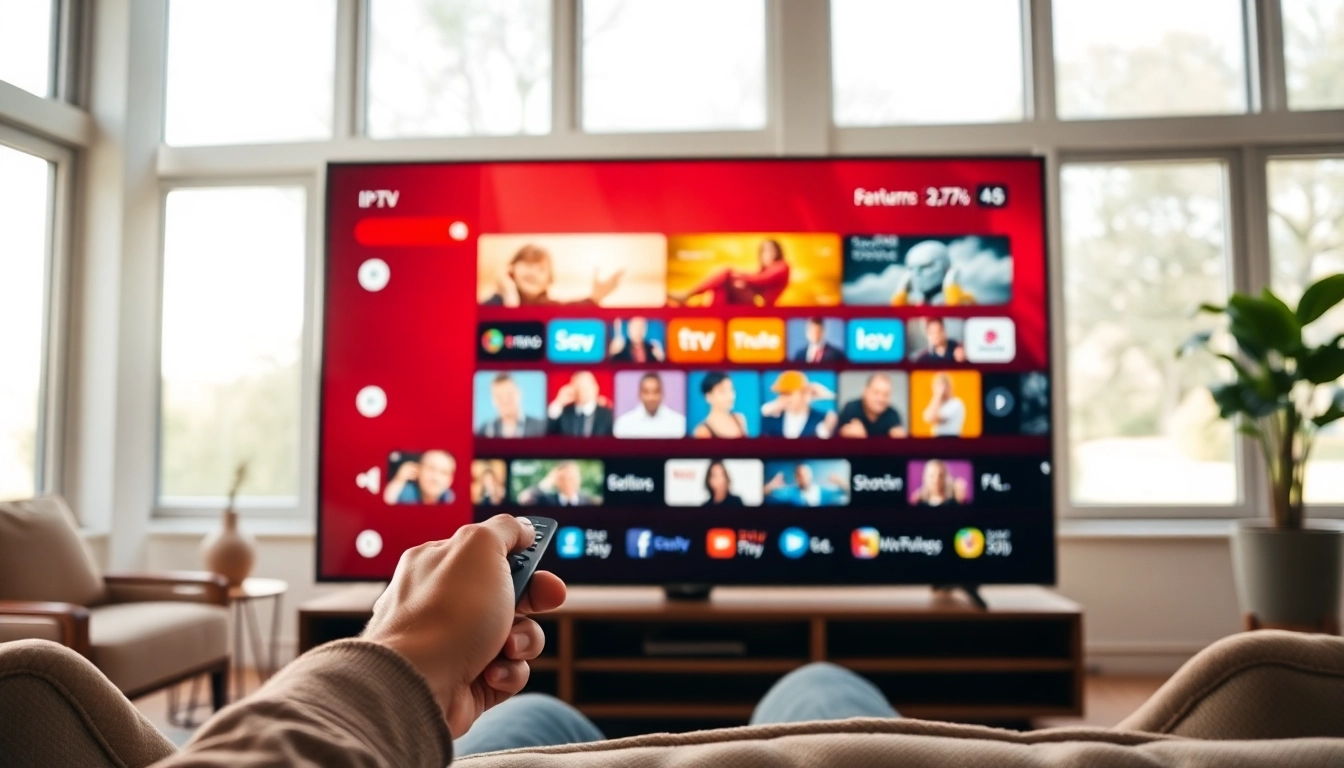 Interaktive Benutzeroberfläche der IPTV Streaming Plattform auf einem modernen Smart-TV