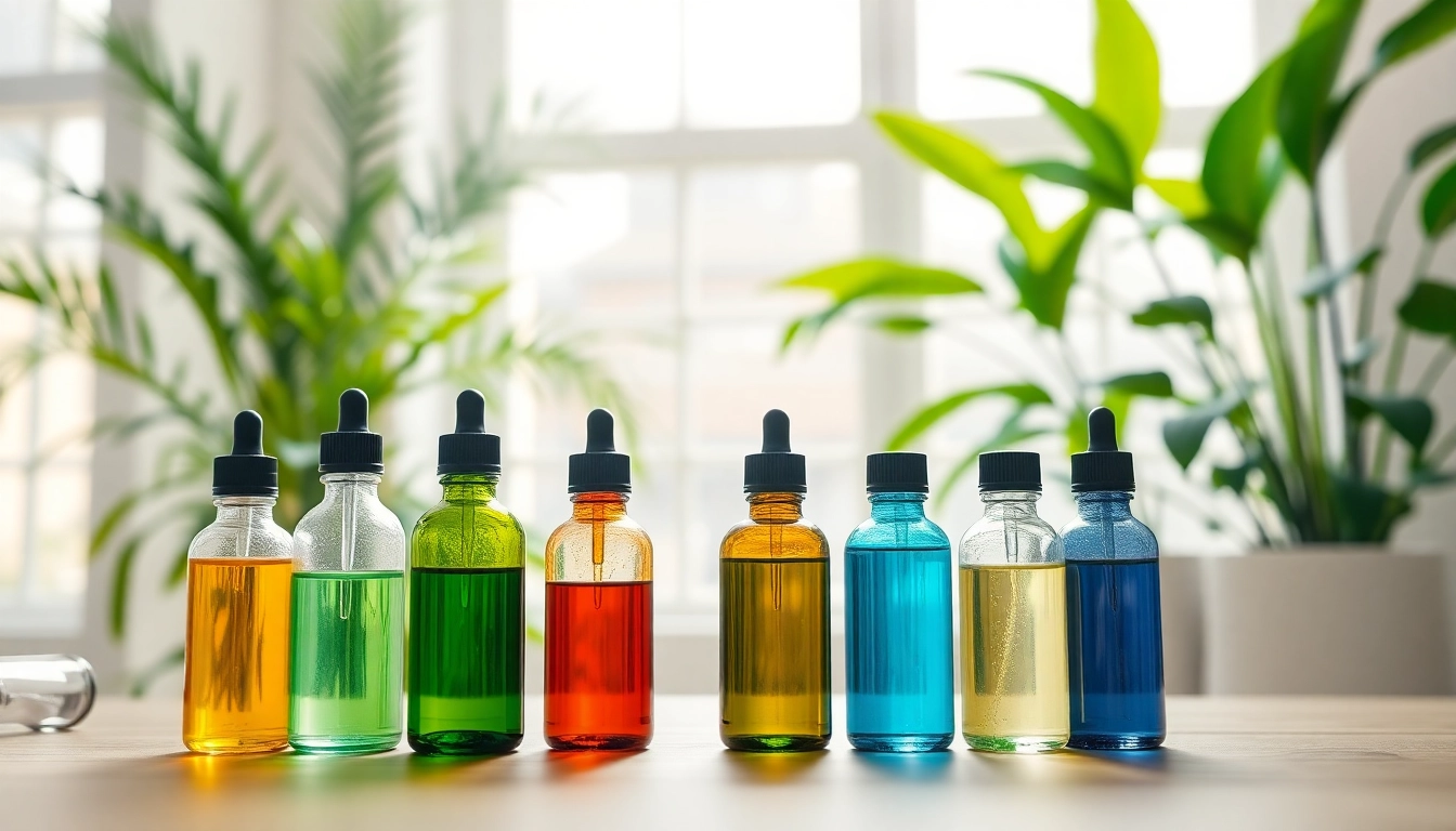 doTERRA bestellen in a serene wellness space featuring colorful essential oil bottles.