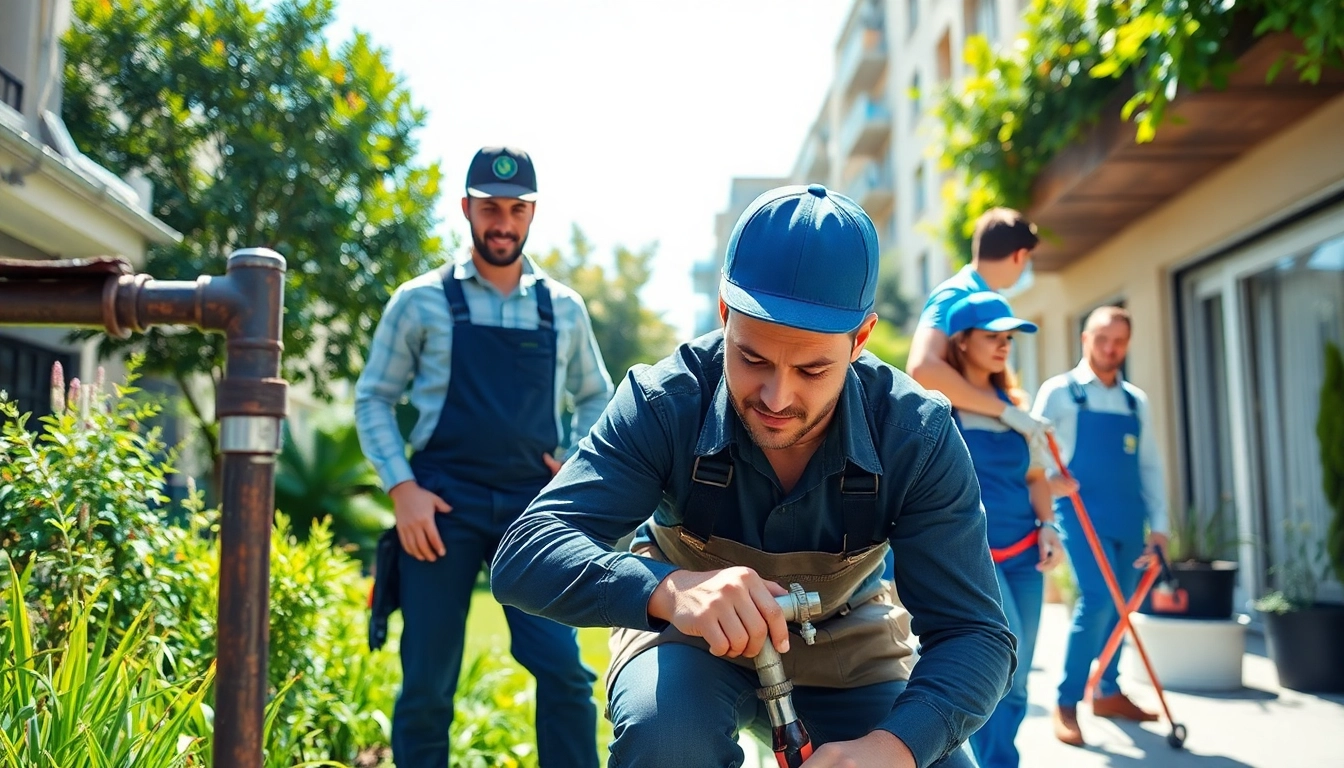 Hausmeisterservice München team performing maintenance tasks, ensuring quality service in urban environment.