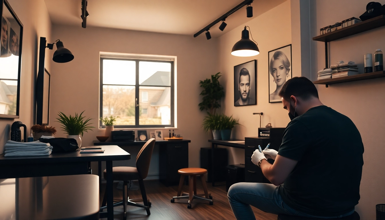 Ansprechendes Tattoo Studio München mit professionellen Tätowierern beim Arbeiten an einzigartigen Designs.
