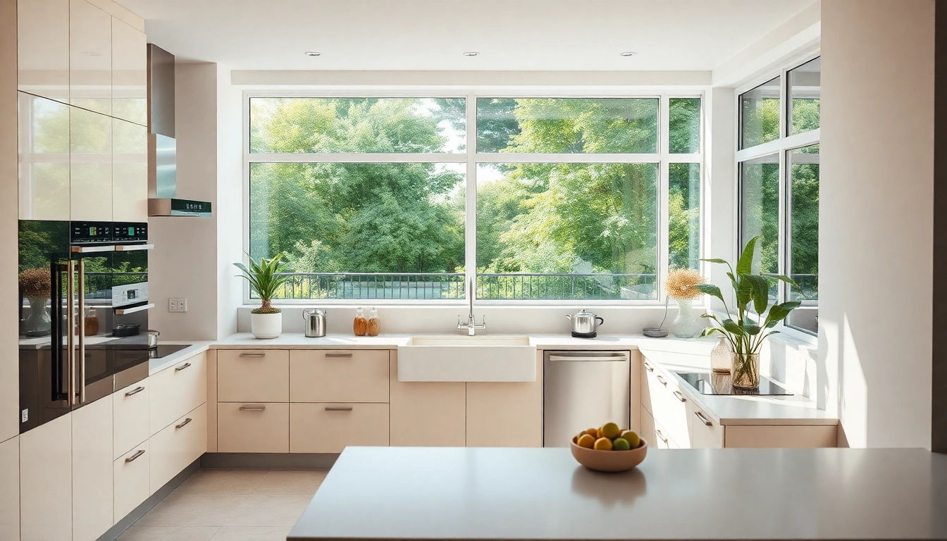 Küchenstudio in Frankfurt am Main mit eleganten modernen Küchendesigns und hellem Raum.